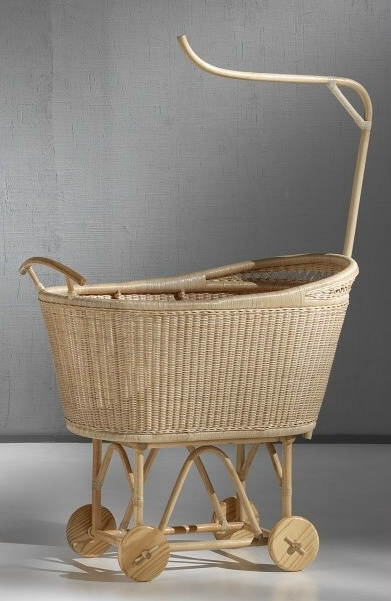 culla vimini con ruote